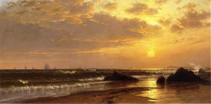 Alfred Thompson Bricher Seascape with Sunset